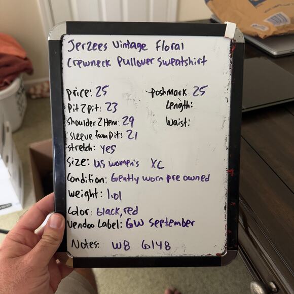 Jerzees Vintage Floral Crewneck Pullover Sweatshirt US Women's XL - Picture 6 of 6